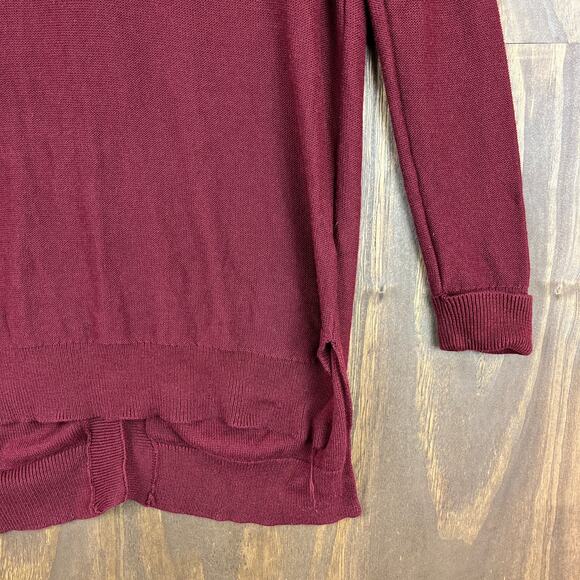 Anthropologie If It Were Me Womens Sweater Burgundy V Neck Criss Cross Back M - Picture 5 of 12